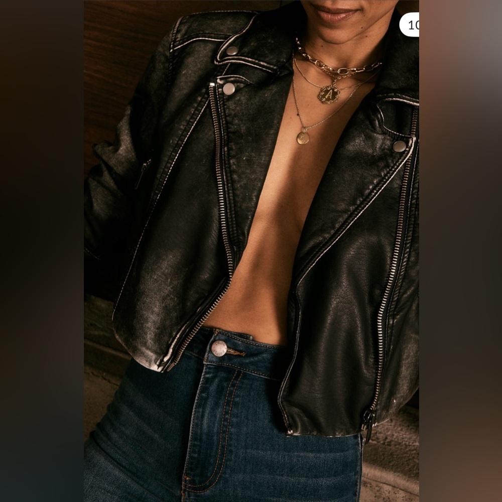 🎀 Free People Piper Vegan Leather Moto Jacket